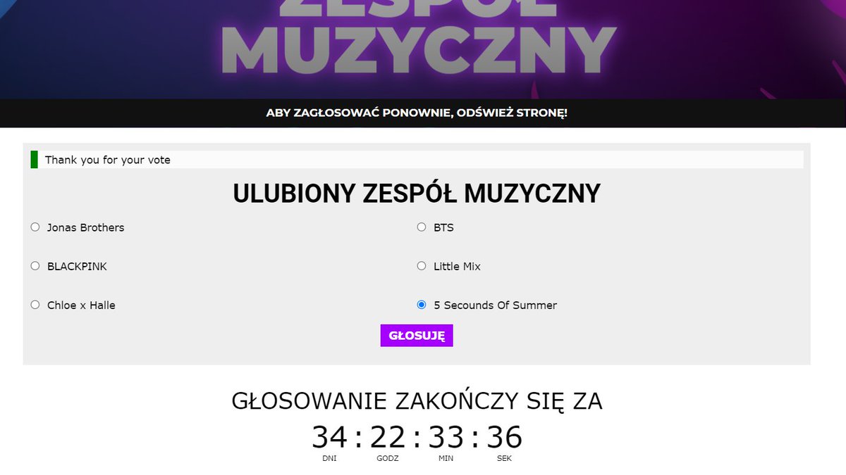 Oficial5SOSARG's tweet image. Ya votaron? Esperamos que si... En todo caso les dejamos el link: vote.tphnews.pl/ulubiony-zespo…

No olvides usar #StreamCALM y #CALMTo1Billion y comentar tus capturas para ganar DMs con los chicos