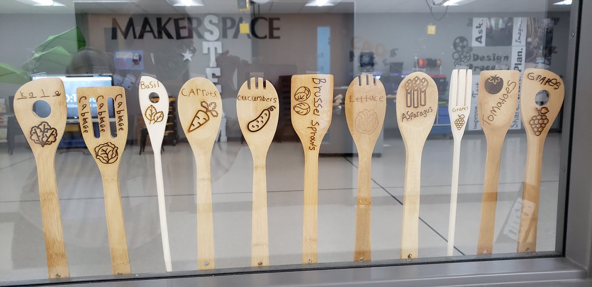 First laser <a href="/glowforge/">Glowforge</a> laser cutter project with my elementary #STEAM students.  The garden markers turned out great for our #schoolyardgarden