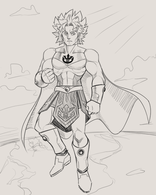 Broly from #Dragonball  as a super-hero
Sketch commission for @somerandomgai 