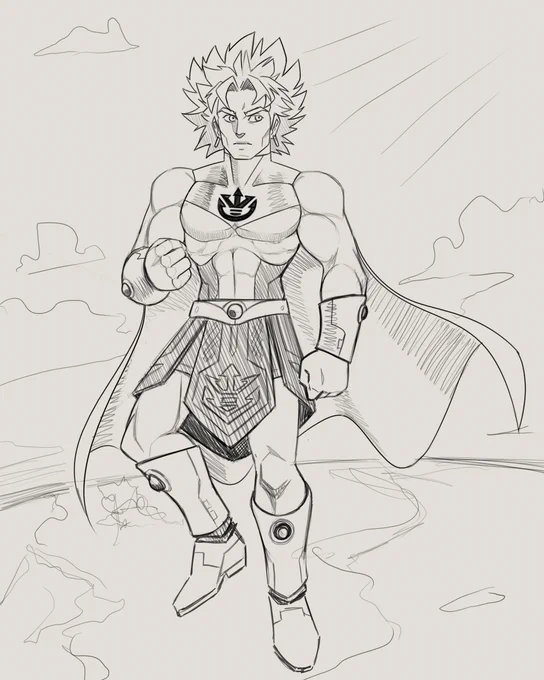 Broly from #Dragonball  as a super-hero
Sketch commission for @somerandomgai 