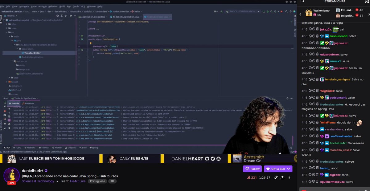 danielhe4rt's tweet image. Depois de 1h tentando configurar, vamos começar a programar algo de fato!
Cola ai que vai ficar interessante pq eu sempre soube que eu tinha potencial para desenvolver Java.
twitch.tv/danielhe4rt
#LoveJava #jar #phpestamorto