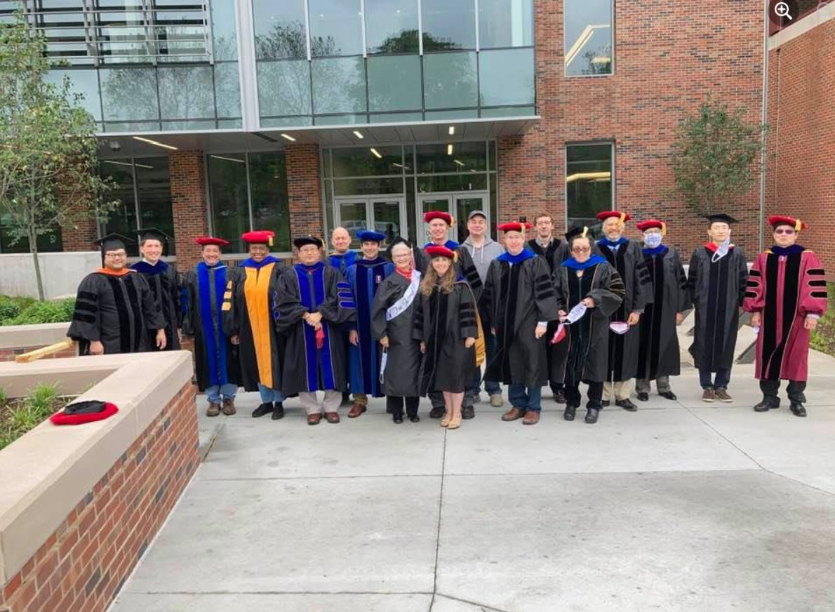 DrCABerry's tweet photo. Me and my Department. #Commencement2021 #Gradaution2021 #StartedFromtheBottomNowImHere #FullProfessor #RedTamAchievementUnlocked https://t.co/8LRWws4UGB