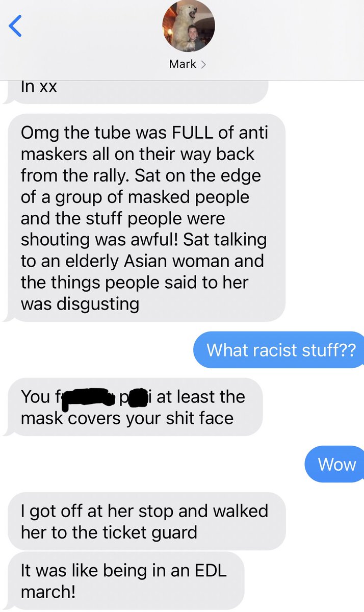 In case any doubt remains about the anti-lockdown/anti-vaxxers protesters, here is my husband’s experience getting the tube this evening 

#londonprotest