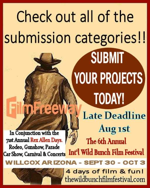 TWBFilmFestival's tweet photo. Several submission categories at the #TWBFF In conjunction with 71st Annual Rex Allen Days! Details at https://t.co/H1lsRJmt9r #willcox #tucson #phoenix #arizona #filmfestival #filmfest #filmfestivals #rodeo #RexAllenDays #westernstyle #callforsubmissions #callforentries #az https://t.co/Yq3kBs2E7j