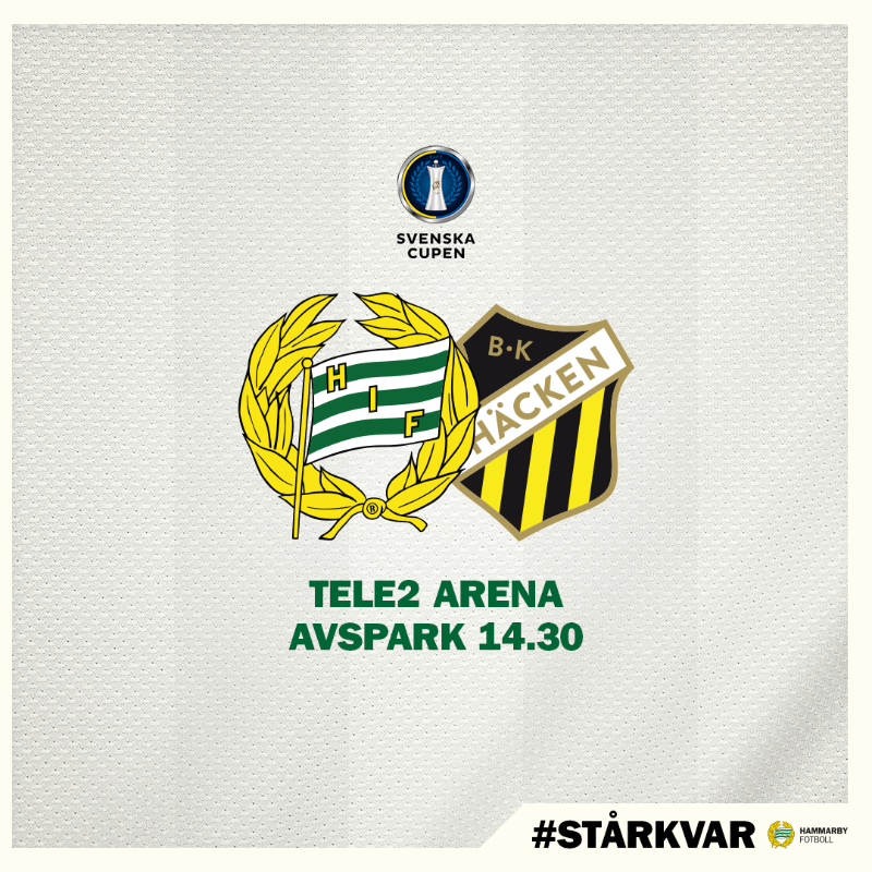 hammarbyfotboll's tweet photo. I dag spelar Hammarby final i Svenska Cupen mot BK Häcken. Avspark är 14.30 på Tele2 Arena och matchen sänds på såväl SVT som CMore. Du finner du all info inför den historiska matchen här.

#Bajen

https://t.co/D9NuOlIrr0