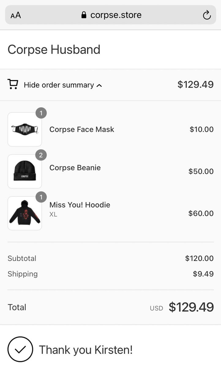 kosmicsugadust's tweet photo. @CORPSE Omg I’ve been waiting for this merch drop for ages! So excited and proud of you Corpse! The looks I’m about to serve! ☠️🔊💉 https://t.co/iLnXqVxprQ