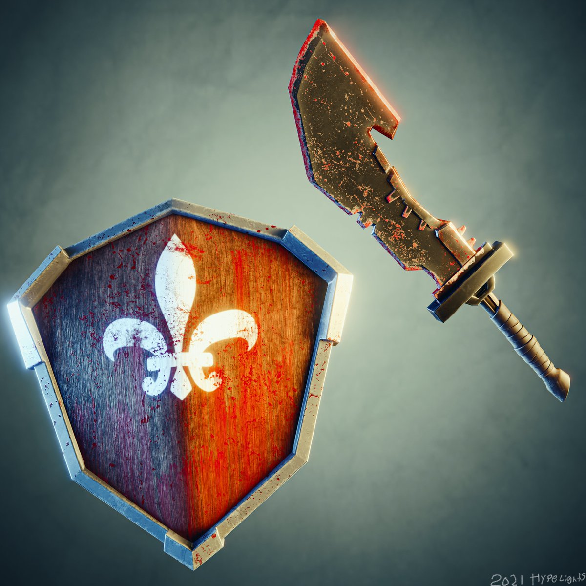 Not_Hyperlights's tweet image. Sword and shield, modeled in blender and textured in substance painter 

#blender #3d #blender3d #blenderart #SubstancePainter