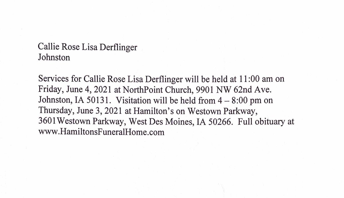 DDerflinger_DO's tweet photo. Much of my heart was taken from me. I still have four little parts left. Callie was my love, my teammate, and my everything. We had a love so strong. She was treasured by everyone and brought light to those she met. 

There is no obituary yet. Each step of this gets harder. https://t.co/2Cz9nbPPeh