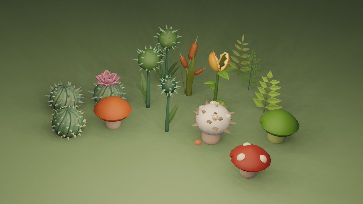 TailCraft's tweet photo. Ready to make these cute plants kick some evil enemies💪🌵 . Cannot wait to see them in action, dealing tons of damage ✨!
Made in @Blender for #GoGodotJam ! 

#GodotEngine #gamedev #Godot #IndieGameDev #indiedev #3dart #3D #lowpoly #cute #cuteart #cute3d #gameart #gameassets https://t.co/rGbGwDLDEc
