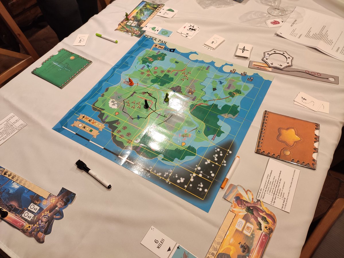 Encore un proto #j2s de <a href="/Marc_Paquien/">Marc Paquien</a> qui va sortir chez <a href="/EditionsMatagot/">Matagot</a> : Peter Pan 
Un peu L'île au trésor en familial dans tout ce que ça a de positif. Très original et succès unanime avec un public de joueurs
