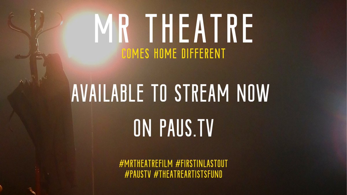 Now available to stream on paus.tv until Monday 10pm. All proceeds from 'tips' go to the Theatre Artists Fund to help those who have been affected by the Covid-19 pandemic. 

<a href="/WhatsOnStage/">WhatsOnStage</a> <a href="/paus_tv/">paus</a> 
#MrTheatreFilm
#BackOnStage
#TheatreArtistsFund
#FirstInLastOut
