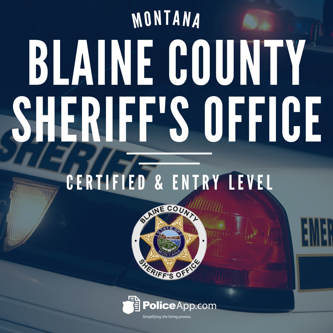 🚨 Blaine County Sheriff's Office, MT - NEW TO POLICEAPP!!! Now recruiting for Deputy Sheriff! 🚨
Learn More About the Exciting Opportunity 👉bit.ly/3p9otUL

#montana #montanajobs #hiring #job #Career #sheriff #mt #publicsafety