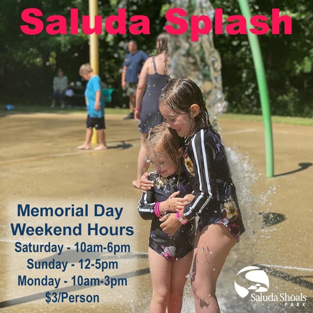 DgPatton1's tweet photo. Saluda Splash will be open Saturday through Monday for Memorial Day weekend.  Come out and cool off with us! #saludashoalspark #saludasplash https://t.co/7Yb9SP5dfY