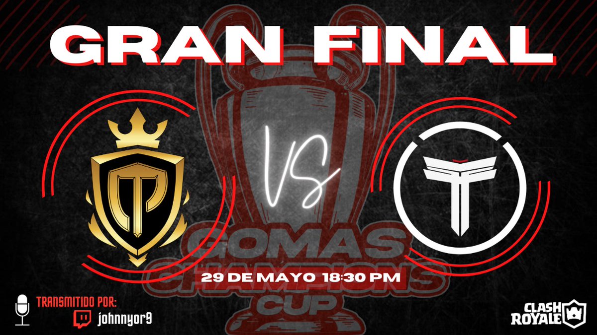 #GomasCup | ¡GRAN FINAL!

Tras una larga competencia, llena de skill y carencias, tenemos a los finalistas que demostrarán quien tiene el mejor staff en la arena:

<a href="/ClashTeamPer1/">Clash Team Perú</a> 🆚 <a href="/TUV_GamingGG/">TUV Gaming™</a>

Vívanlo hoy, a las 18:30🇵🇪 a través de: twitch.tv/johnnyor9
