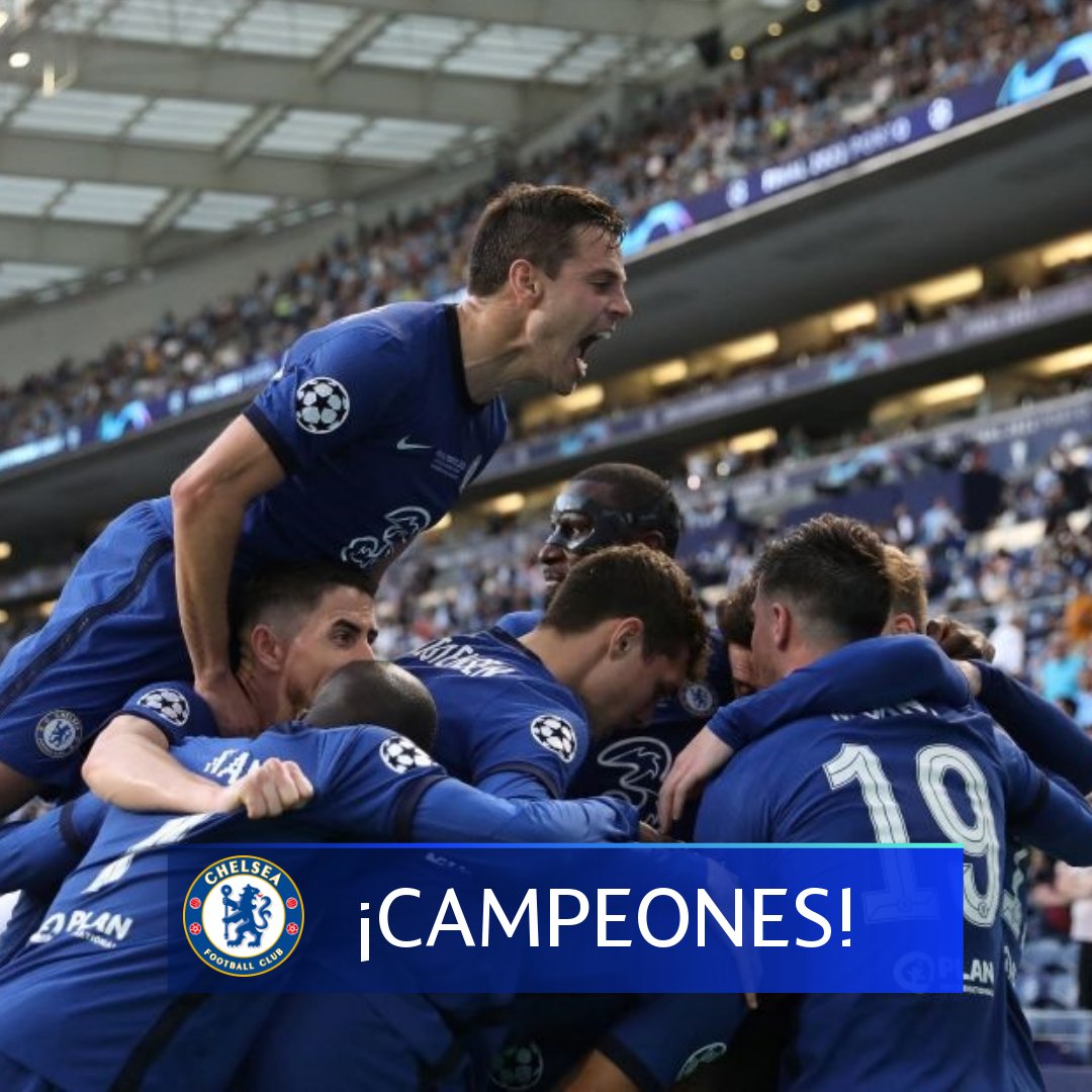 LigadeCampeones's tweet photo. 🏆 ¡CAMPEÓN! 🏆

👏👏👏 Enhorabuena al @ChelseaFC_Sp, flamante campeón de la edición 2020/2021 de la UEFA Champions League‼

🚨 𝑹𝑬𝑨𝑪𝑪𝑰𝑶𝑵𝑬𝑺
👉 https://t.co/lhTKO2pVac

#UCL | #UCLFinal https://t.co/jOtTArK8n8