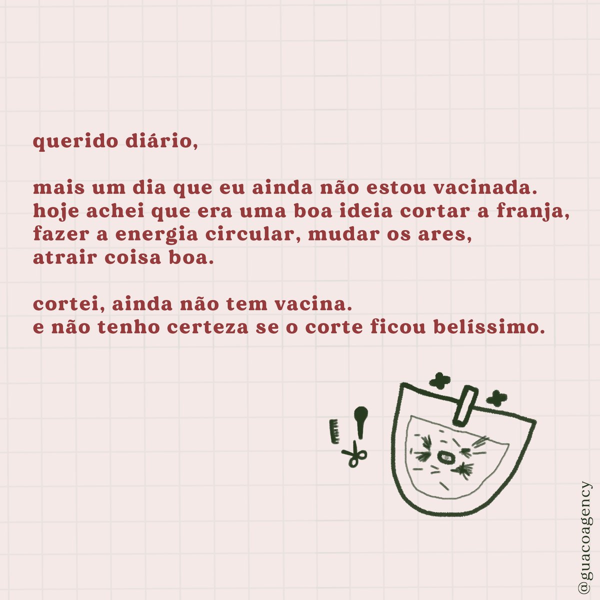 final de semana: a 
tesoura: oi sumida.
.
.
.
#guacoagency #vacina #feminino #fds