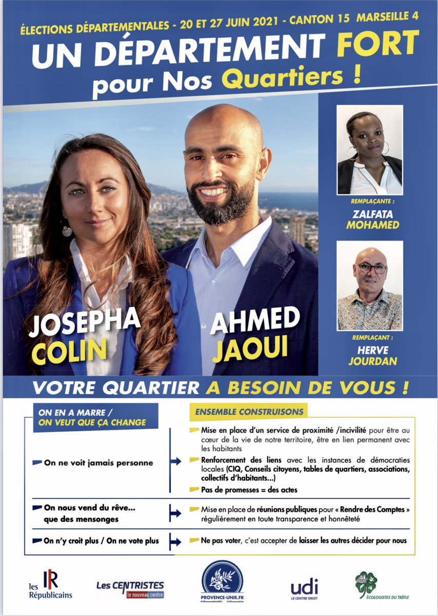 JosephaCOLIN's tweet photo. Parce qu’on en a marre des vendeurs de rêves ... Mobilisons-nous le 20 juin et Ensemble, construisons le futur Pour Nos Quartiers ! 
#departement13 #marseille #elections #canton4 #projet #programme #avenir #jeunesse #renouveau #provence #provenceunie @lamarsweb @laprovence https://t.co/L8Wgc6HGrR