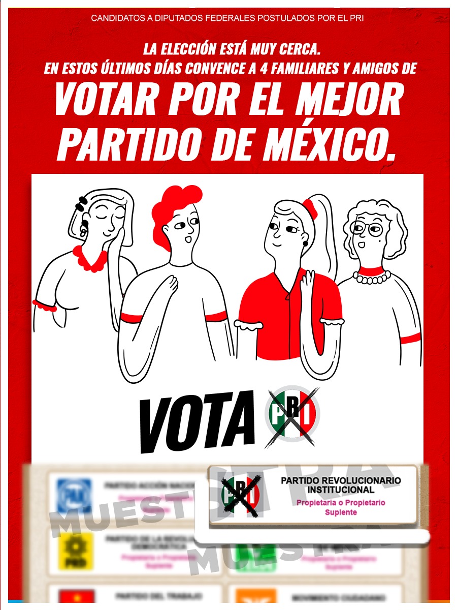 PRI_Nacional's tweet photo. Convence a tus amigos, vecinos, familiares o compañeros de trabajo de votar por el PRI. ¡Vamos a ganar y hacer que México crezca! #VotaPRI https://t.co/EhxjDRdjfm