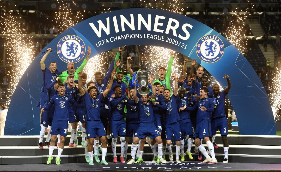 CFCSverige's tweet photo. CHELSEA FOOTBALL CLUB. VÅR KLUBB! 

#CFCse #UCL 🏆 https://t.co/DVpLTwsKxM