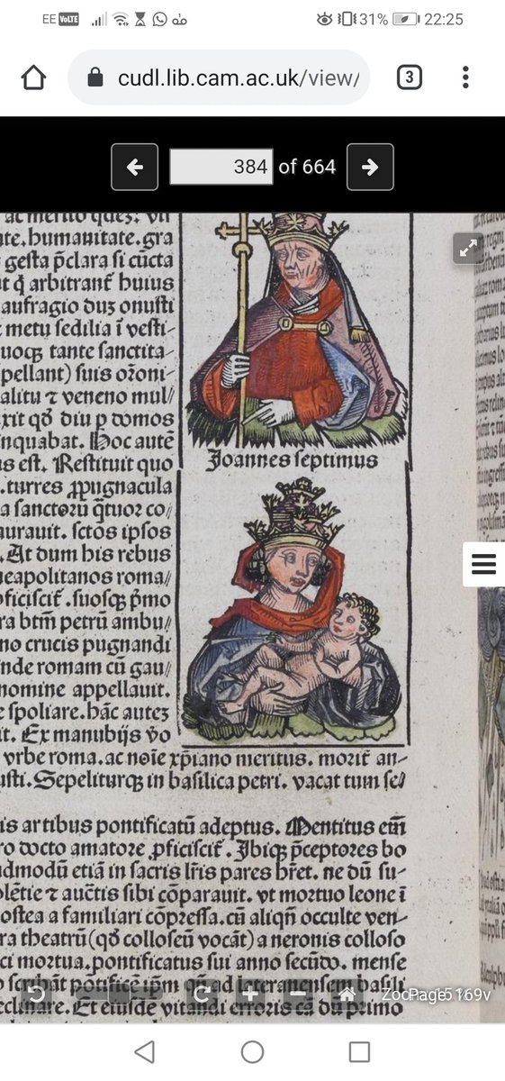 <a href="/popejoanproject/">The Pope Joan Project</a> <a href="/MRL57/">Marian Lefferts</a> Here's ours at <a href="/theULSpecColl/">Cambridge UL Special Collections</a>, coloured rather nicely! cudl.lib.cam.ac.uk//view/PR-INC-0…