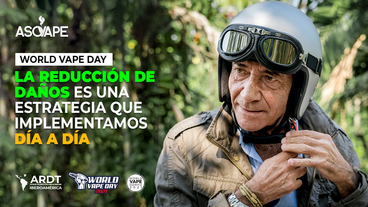 AsoVape's tweet photo. La reducción de daños hace parte de la vida diaria, como el uso de cascos, preservativos, mascarillas y cinturón de seguridad. El vapeo es una alterativa de RDT que debe ser reconocida. #ElVapeoSalvaVidas #WorldVapeDay #WVD21 #News #WNTD2021 #CommitToSwitch #SwitchForReal https://t.co/Pw4DJOL2MG