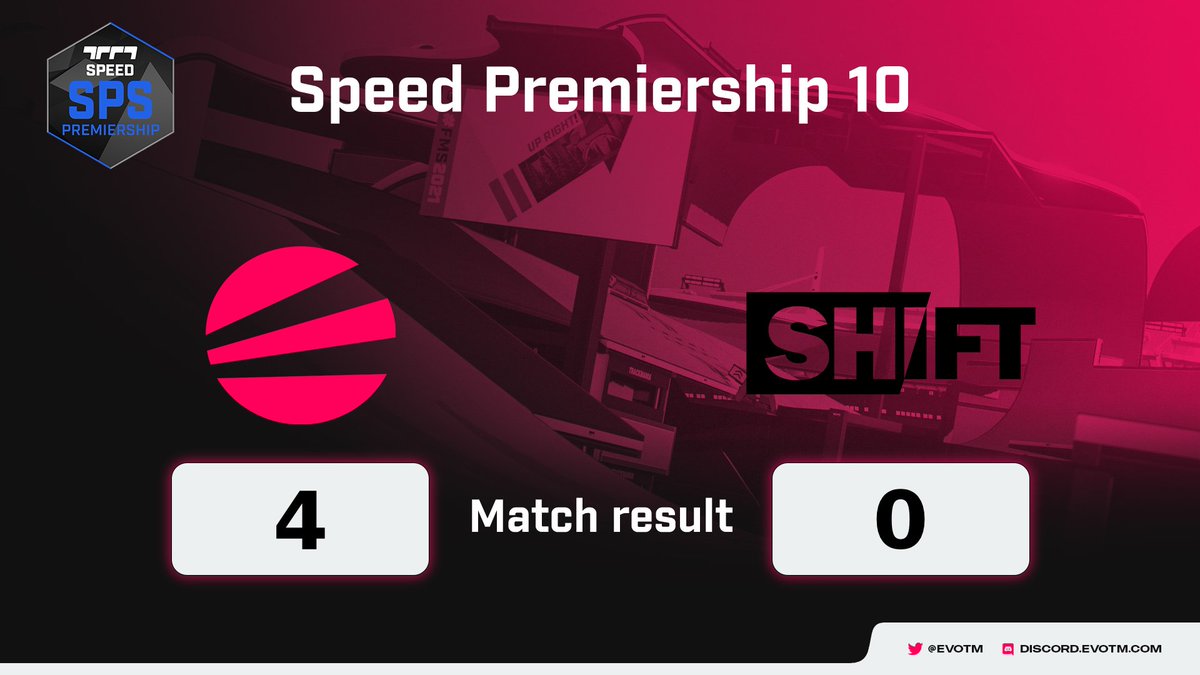 EvoTM's tweet photo. Match Day 3 in #SPS10! In Division 1, Evo completely demolished Team SHIFT as they didn't lose a single sub-match, resulting in a clean 4-0 victory! Congratulations to our drivers and GGs to SHIFT. https://t.co/0VG0gytCxn