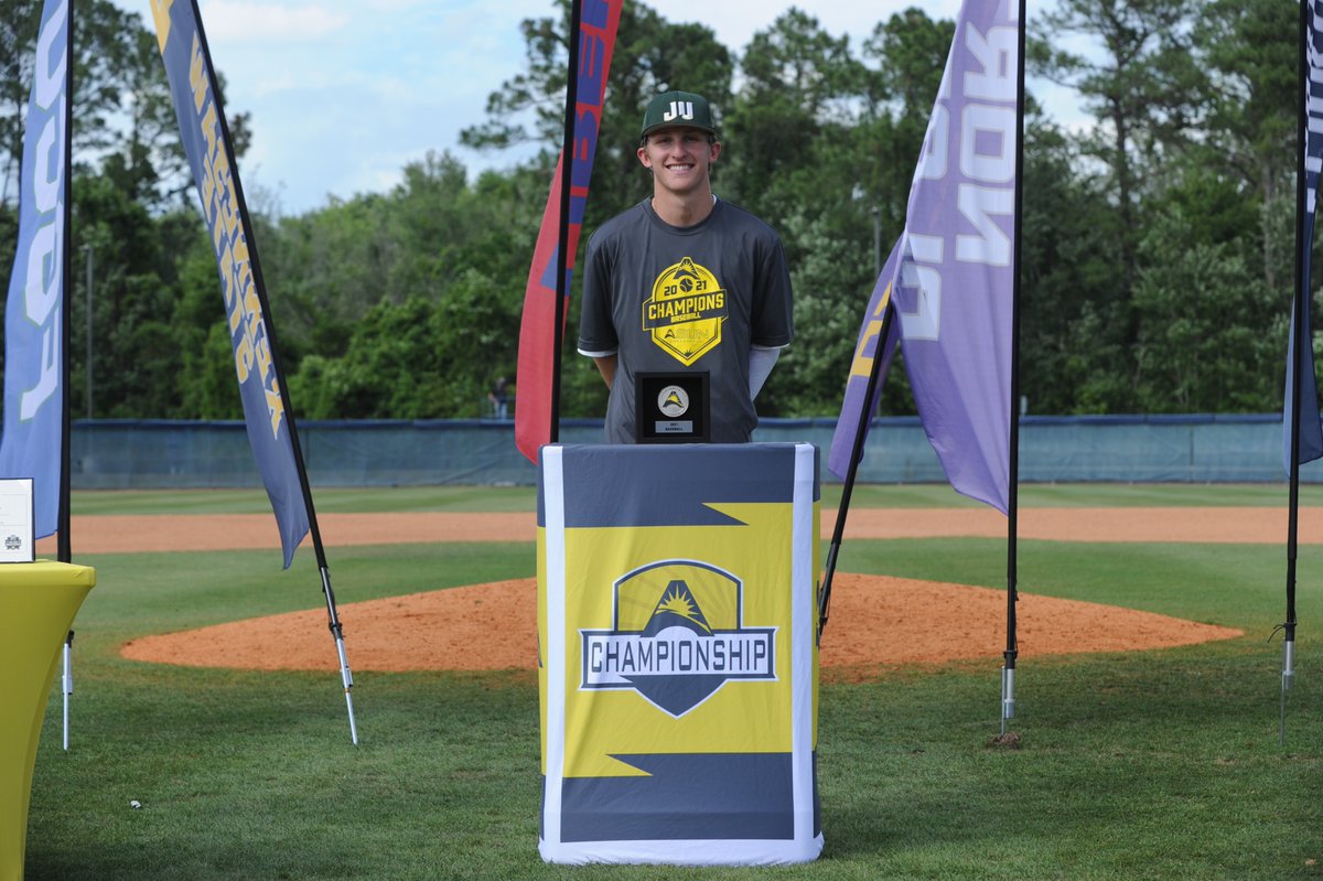 JUBaseball's tweet photo. ASUN All-Tournament Team: 

🟢Grabsky 
🟢Hunter 
🟢Adams 
🟢Julylia 

#JUPhinsUp https://t.co/LlQTHu1KiZ