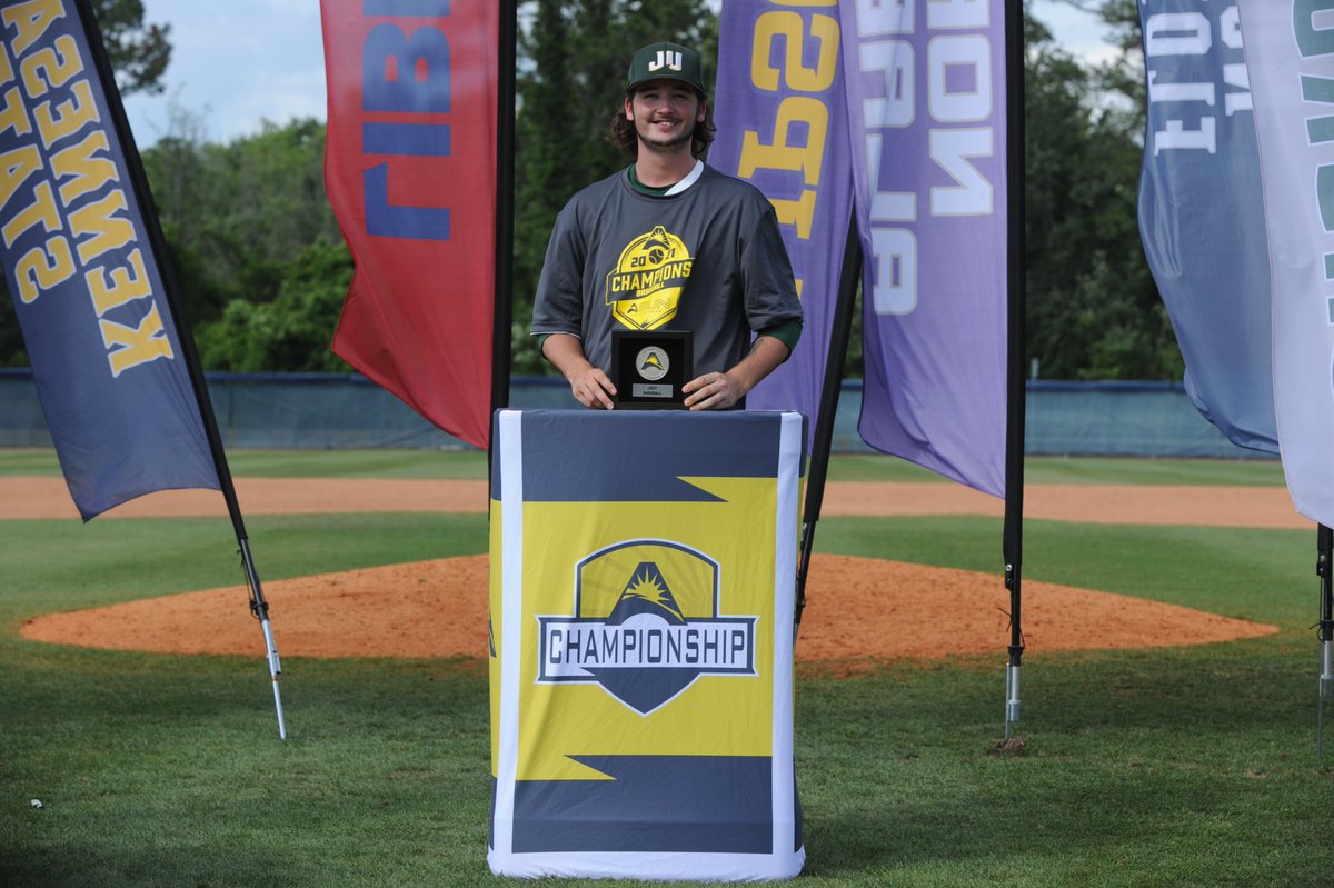 JUBaseball's tweet photo. ASUN All-Tournament Team: 

🟢Grabsky 
🟢Hunter 
🟢Adams 
🟢Julylia 

#JUPhinsUp https://t.co/LlQTHu1KiZ