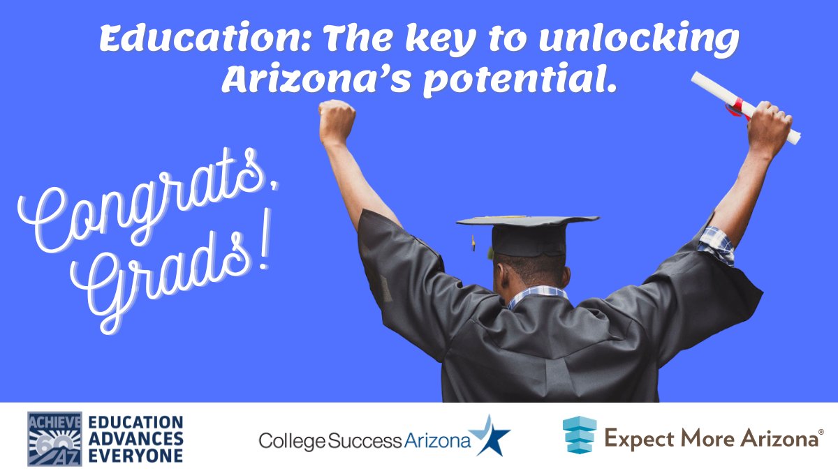 Achieve60AZ's tweet image. We are proud of all of the Arizona students graduating in 2021. We know our state will be stronger with your leadership. Congratulations! #Classof2021 #Go60AZ #educationmatters -- @ExpectMoreAZ &amp;amp; @CollegeAZ
