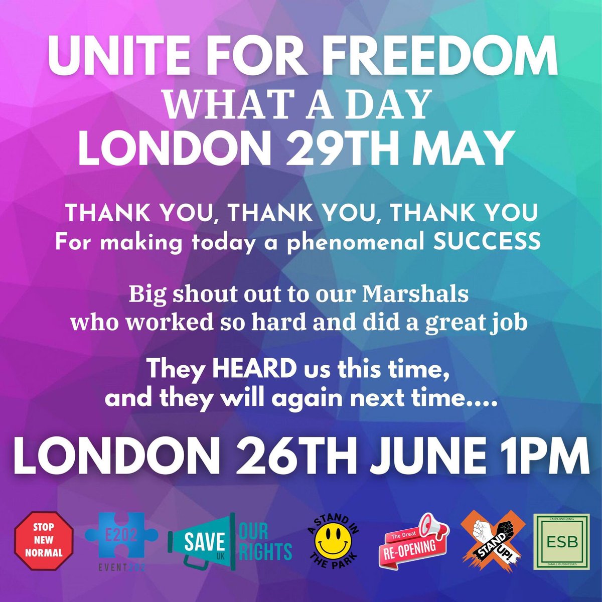 kush853's tweet photo. Next one 26th June 2021
#londonprotest #FreedomMarch #NoVaccinePassports #NoVaccinePassportsAnywhere #FightForFreedom #MakeItHappen #OneMillionPlus #UniteForFreedom
#lockdownprotest
👇🏻 https://t.co/AWfCluaorJ