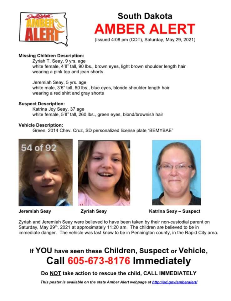 SDHighwayPatrol's tweet photo. 🚨🚨AMBER ALERT 🚨🚨 https://t.co/cBbJfhXYV4