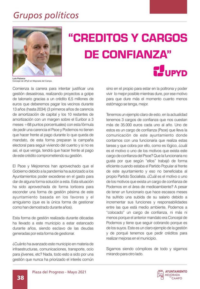 Compartimos nuestra última publicación en la revista Plaza del Progreso
