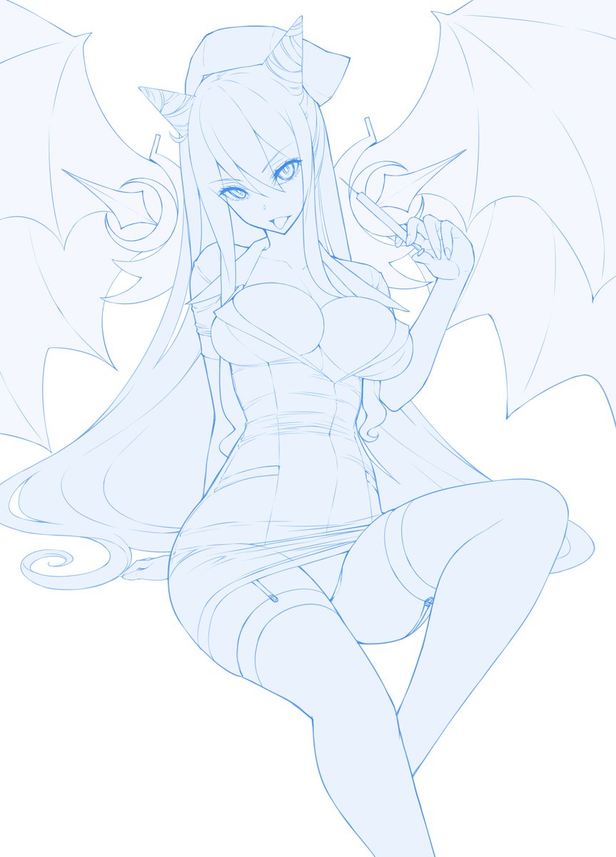 セクシーナースさんrkgk(Skebご依頼 本日の進捗、ペン～  #今日のらくがき 