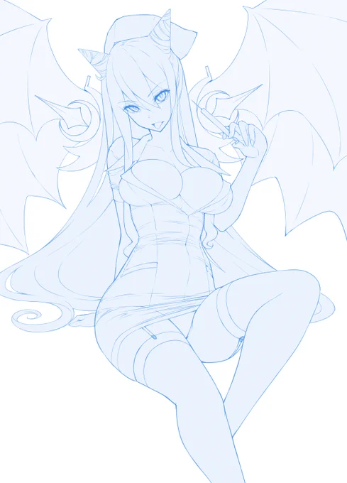 セクシーナースさんrkgk(Skebご依頼 本日の進捗、ペン～  #今日のらくがき 