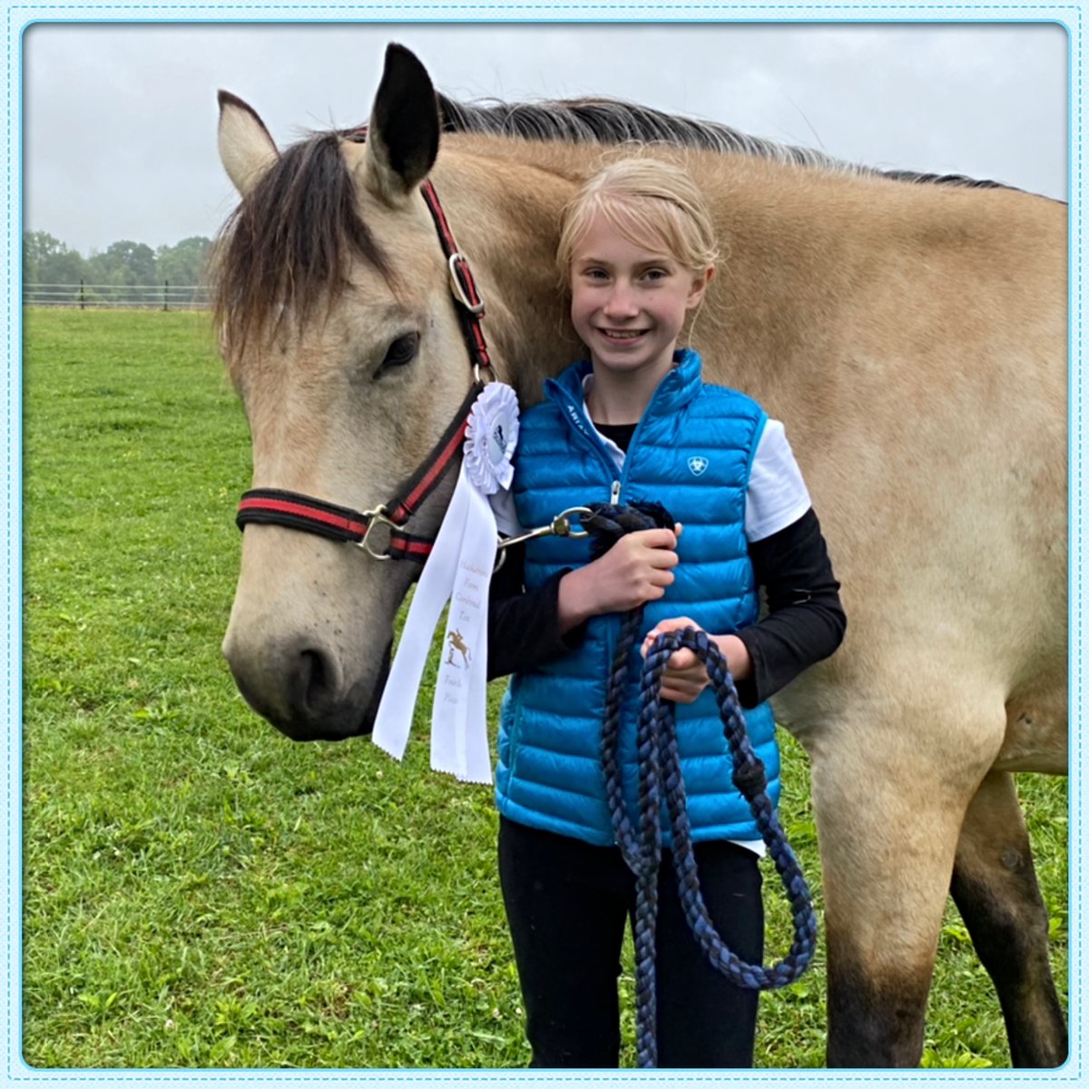 StephBarr13's tweet photo. Our girl competed in her first horse show and earned a 4th place! So beyond proud of her courage and determination. 💙💜 https://t.co/oqGZ5Gbuz4