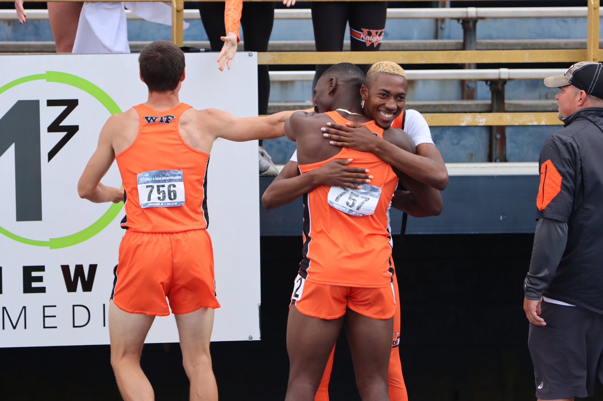 WartburgKnights's tweet photo. With a third place finish in the 4x400m relay, the @WTF_knights men have clinched their first NCAA Division III National Championship! #GoKnights 🤩🏆 https://t.co/X2CDZuGUWw