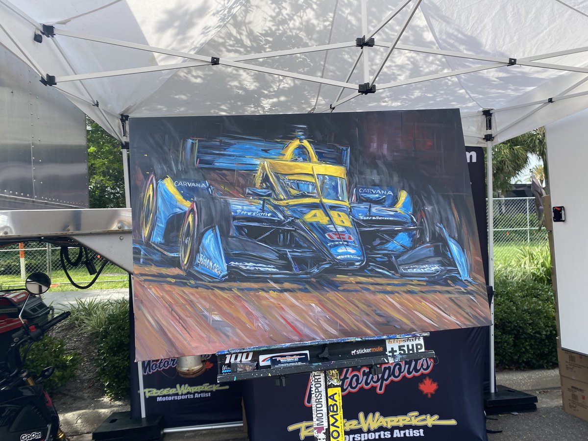 @PCaporali @IMS @TOMotorsports @WarrickRoger Sat and watched him paint this piece in St. Pete! He is incredible!