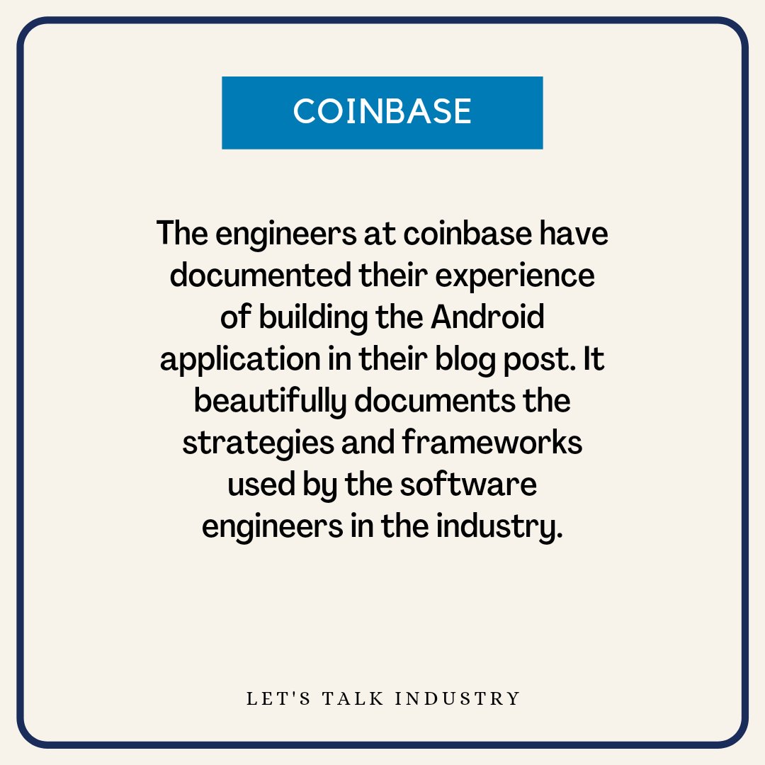 Blog Post 1 Building the Coinbase Android Application Link : bit.ly/lti-homepage #techindustry #technology #tech #coinbase #android #blog #engineering #design #software #bitcoin #cryptocurrency