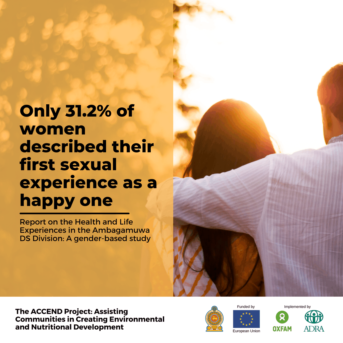 OxfamSriLanka's tweet photo. According to the #HLEAD report, women were more likely to describe their first sexual experience as ‘embarrassing’ and ‘unpleasant’. 

Over 25% of women declined to comment on their feelings towards it at all.

#OISL #ADRA #ACCENDProjectLK #SexEd #LKA https://t.co/KLsw47B6nk