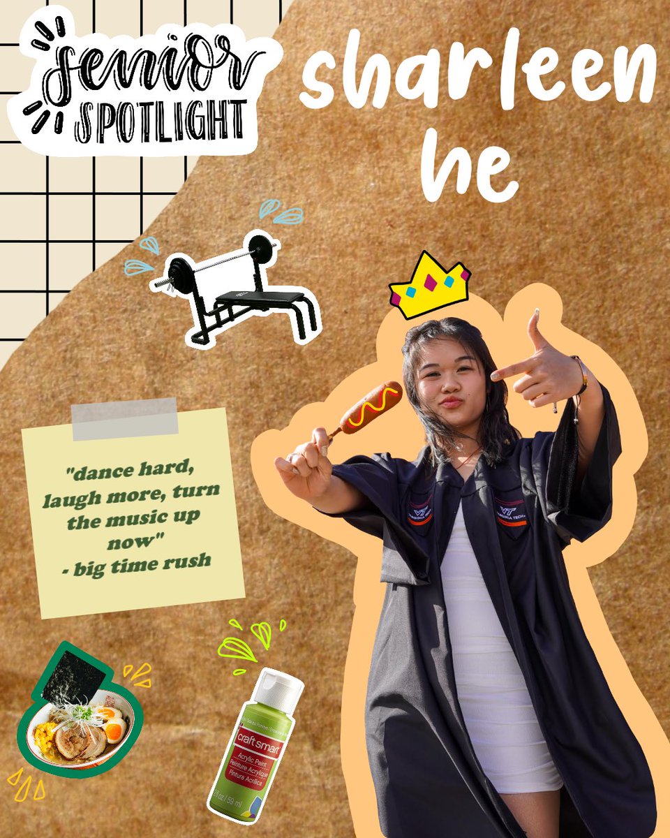 Continuing our SENIOR SPOTLIGHT series is...

✨ SHARLEEN HE ✨

Major: Human Nutrition, Foods, and Exercise
Hobbies: Working out, dancing, paint by numbers
Favorite food/restaurant: Noodles/ramen, Cookout

Stay tuned this week for her favorite choreography and performance!