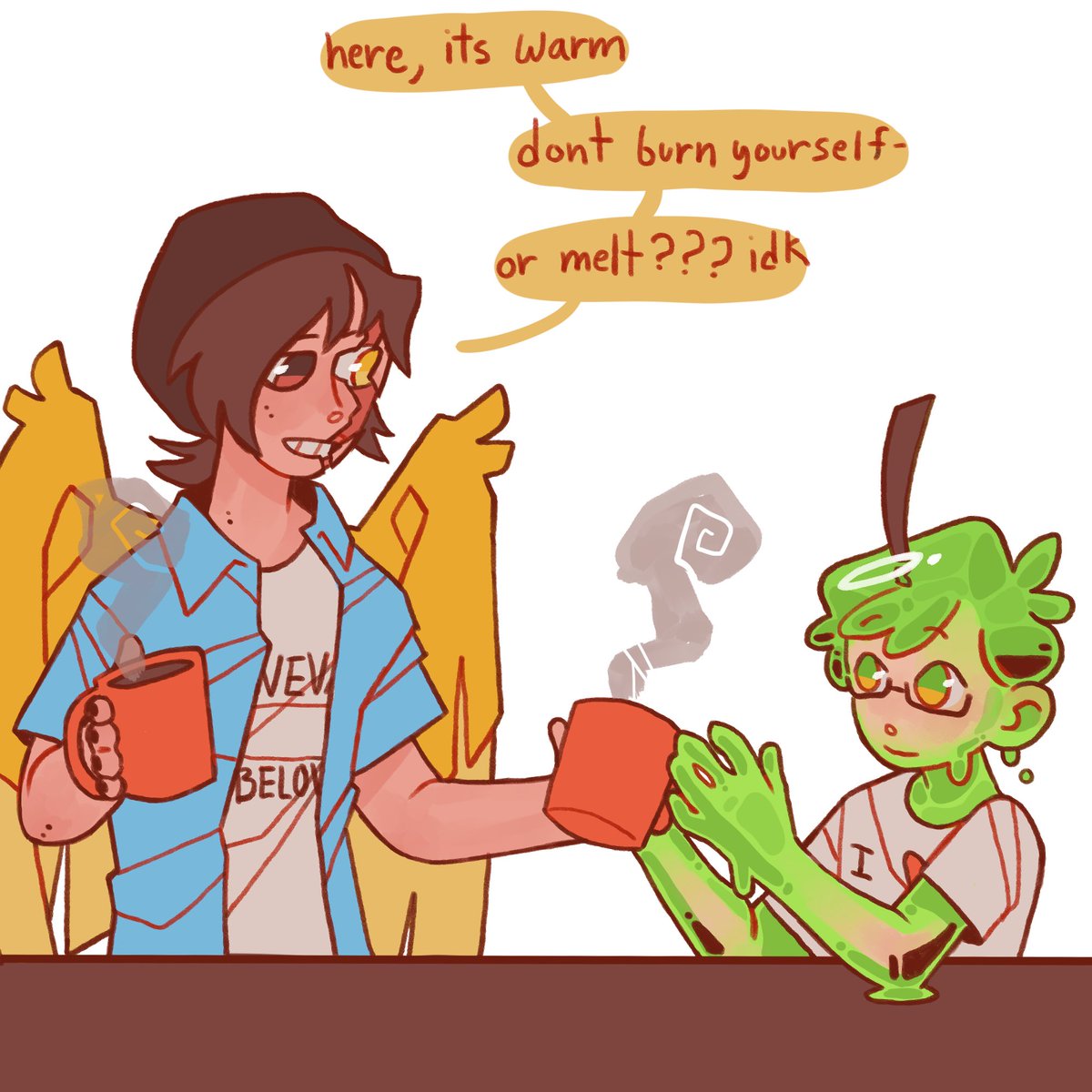 Bestie I think you forgot where your mouth is again,,, that's your head #slimeciclefanart #quackityfanart #dsmp
