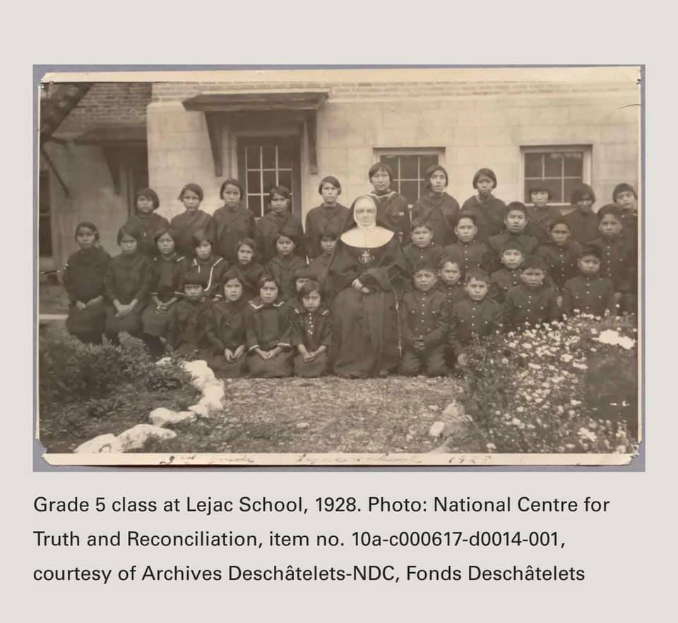 cie1947's tweet photo. My late Mom Agnes Thomas was not in this photo because she was six and in gr. one. Her sisters and brothers were older and could be here. She never spoke much to us about her time. I know she shared stories of abuse with other survivors though. 
 #215CanadaDayOfMourning https://t.co/kWltI6YDjG