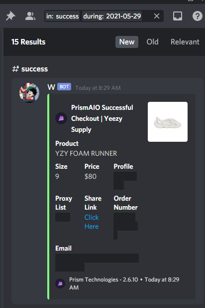 dulie611's tweet photo. Thanks @PrismAIO 
@UnknownProxies @LiveProxies 
and @Soleus for the secret sauce https://t.co/9jYbwaCHOb