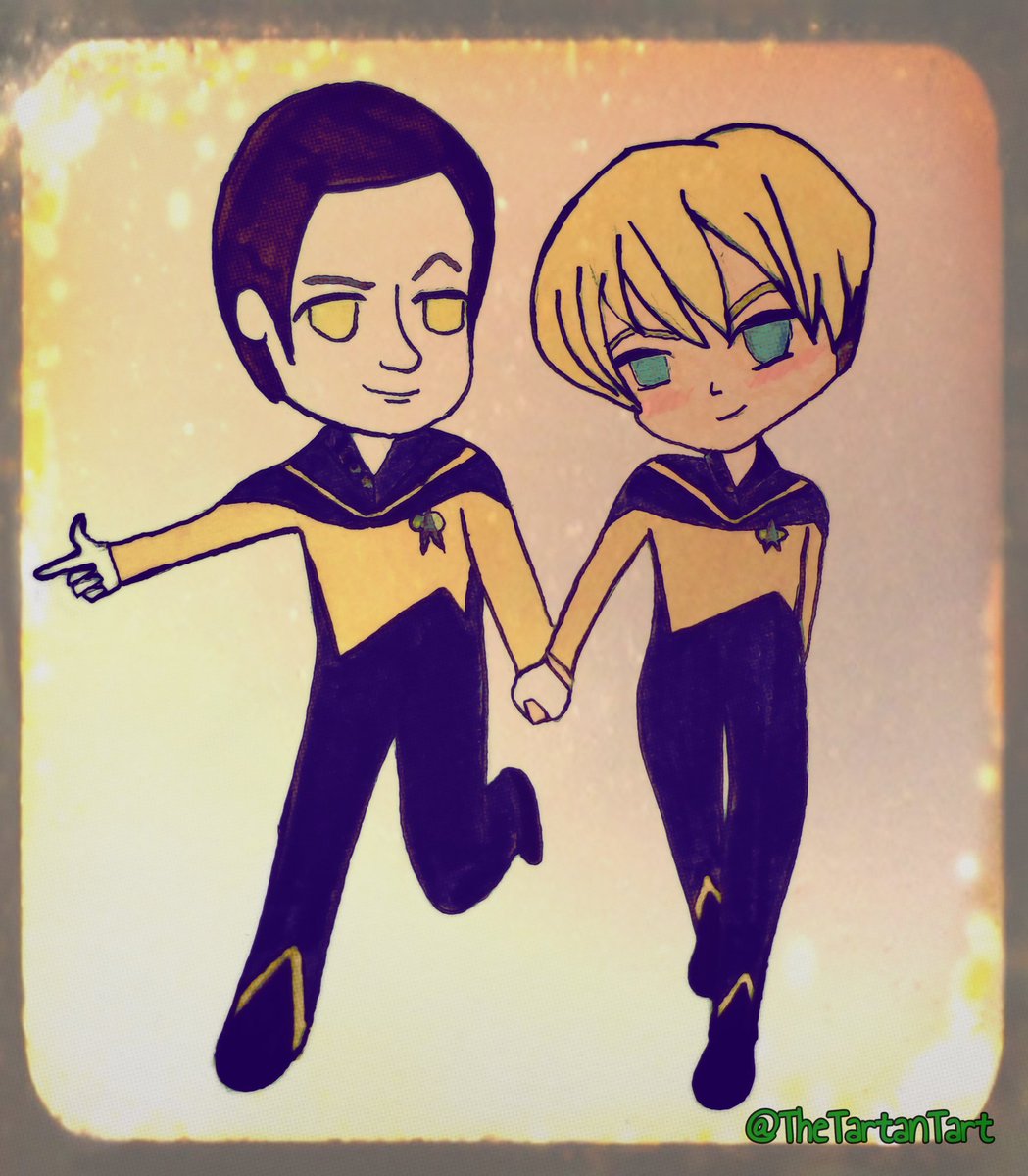 AdamantLuthor's tweet photo. Data and Tasha Yar from charliethetartanhat on Tumblr. #StarTrek #StarTrekTNG #TashaYar #Data #Datasha @StarTrek 💚 https://t.co/tN4qfu21CA