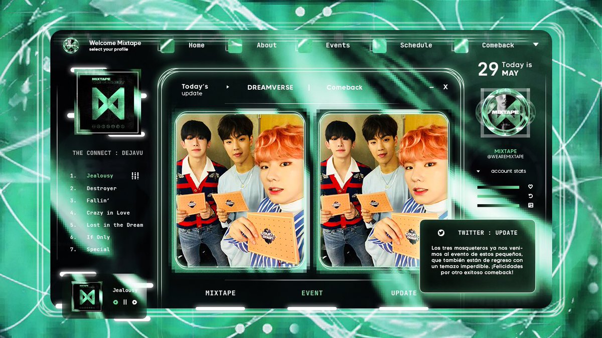 WEAREMlXTAPE's tweet photo. ⠀ ⠀˒ ☄︎ ⠀ _⠀ чour ⠀ ( #𝐟𝐚𝐯. ) ⠀ 𝗺𝗶𝘅ど.tɑpᥱ 𖠿 ⠀ 𝕟𝕖𝕨 ⠀ — ⠀ p͟ost ✒ ꜜ #Drmvrs3rdCB ₊ #GODV › !
Los tres mosqueteros del grupo se nos fueron a apoyar a estos pequeños en este día tan especial. ¡Enhorabuena por su comeback! https://t.co/uIpj6VsFuY