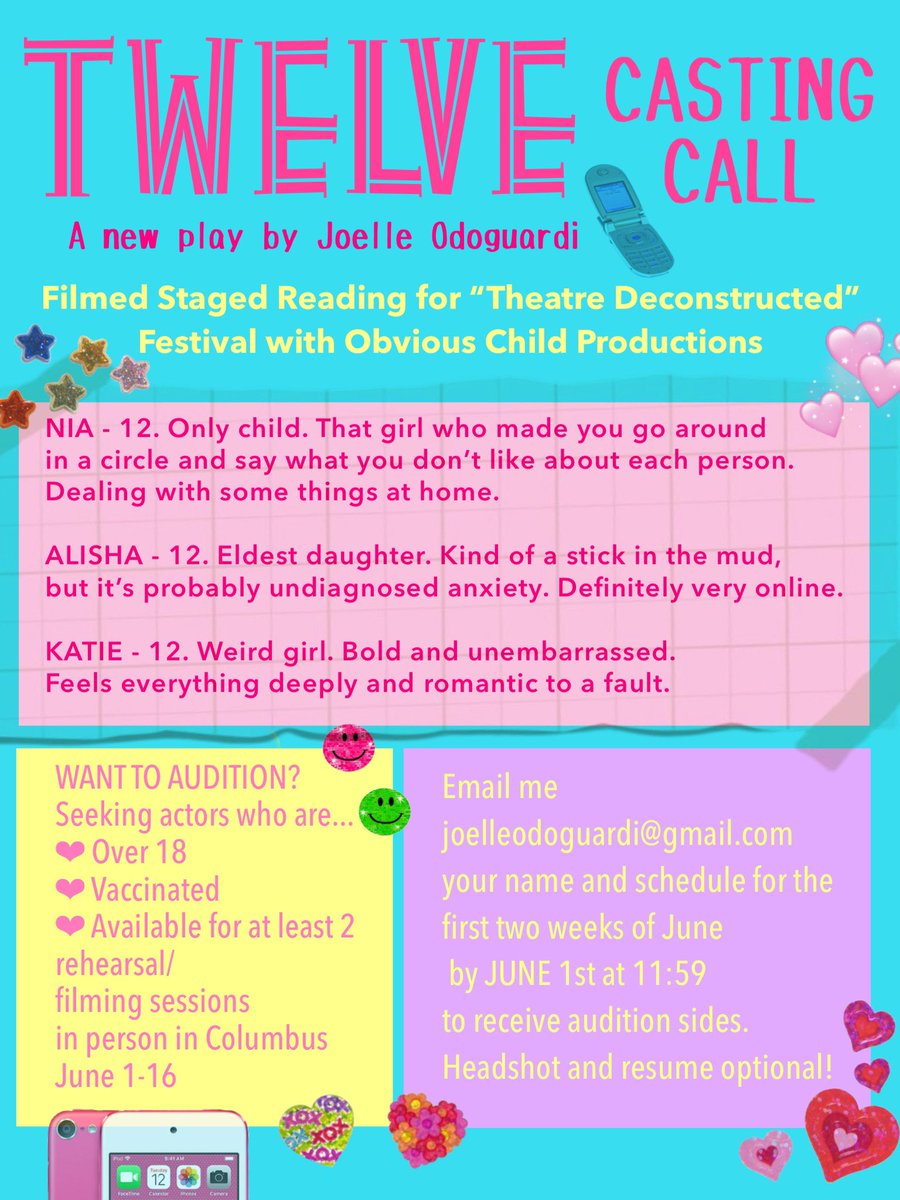 OfftheLakeOSU's tweet photo. Attention theatre people! Our very own @dogthanking has written and is casting an original play ✨ check out the casting call below and be on the look out for more details on how to watch! https://t.co/pkd5BDcVfZ
