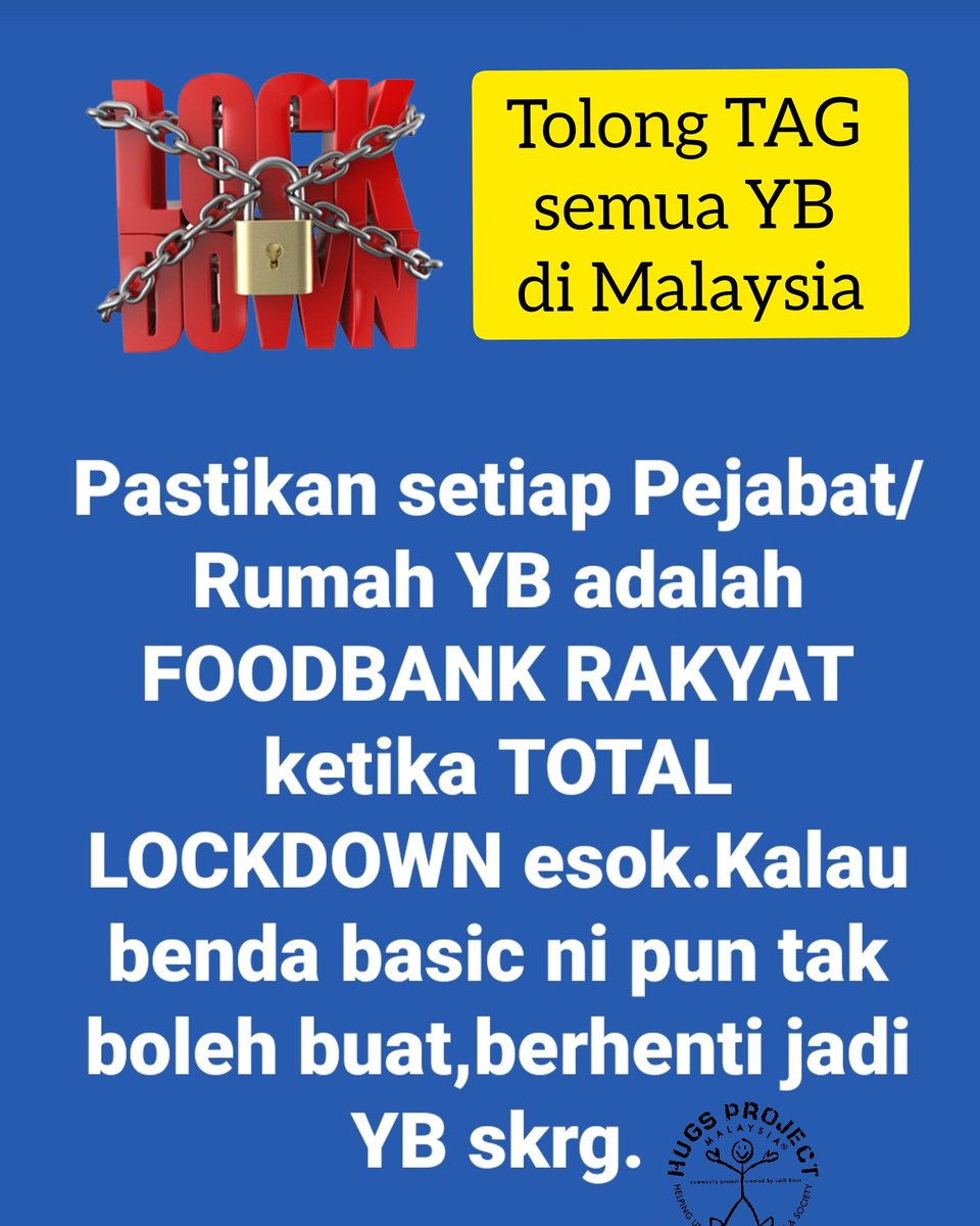 Tolong share dan Tag semua YB di Malaysia tanpa mengira apa Parti mereka sekalipun.
Rakyat tak akan kebuluran dan terputus Susu anak sekiranya semua YB berfungsi demi Rakyat.