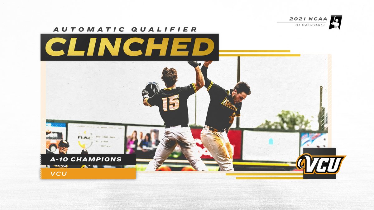 NCAABaseball's tweet photo. 🏆 @VCUBaseball 2021 @atlantic10 Champions 🏆 https://t.co/sdfFz5RRhg