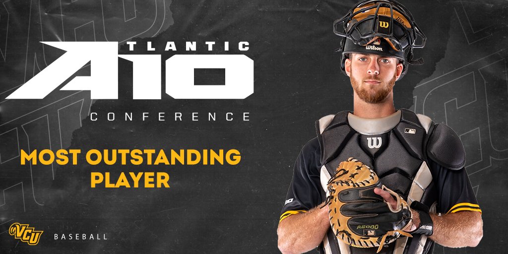 VCUBaseball's tweet photo. 3 homers.
9 RBIs.
3 wins.
1 trophy.

Hunter Vay is your A-10 Championship Most Outstanding Player! #ThisIsRamNation #LetsGoVCU https://t.co/ZUzMTcEUBw