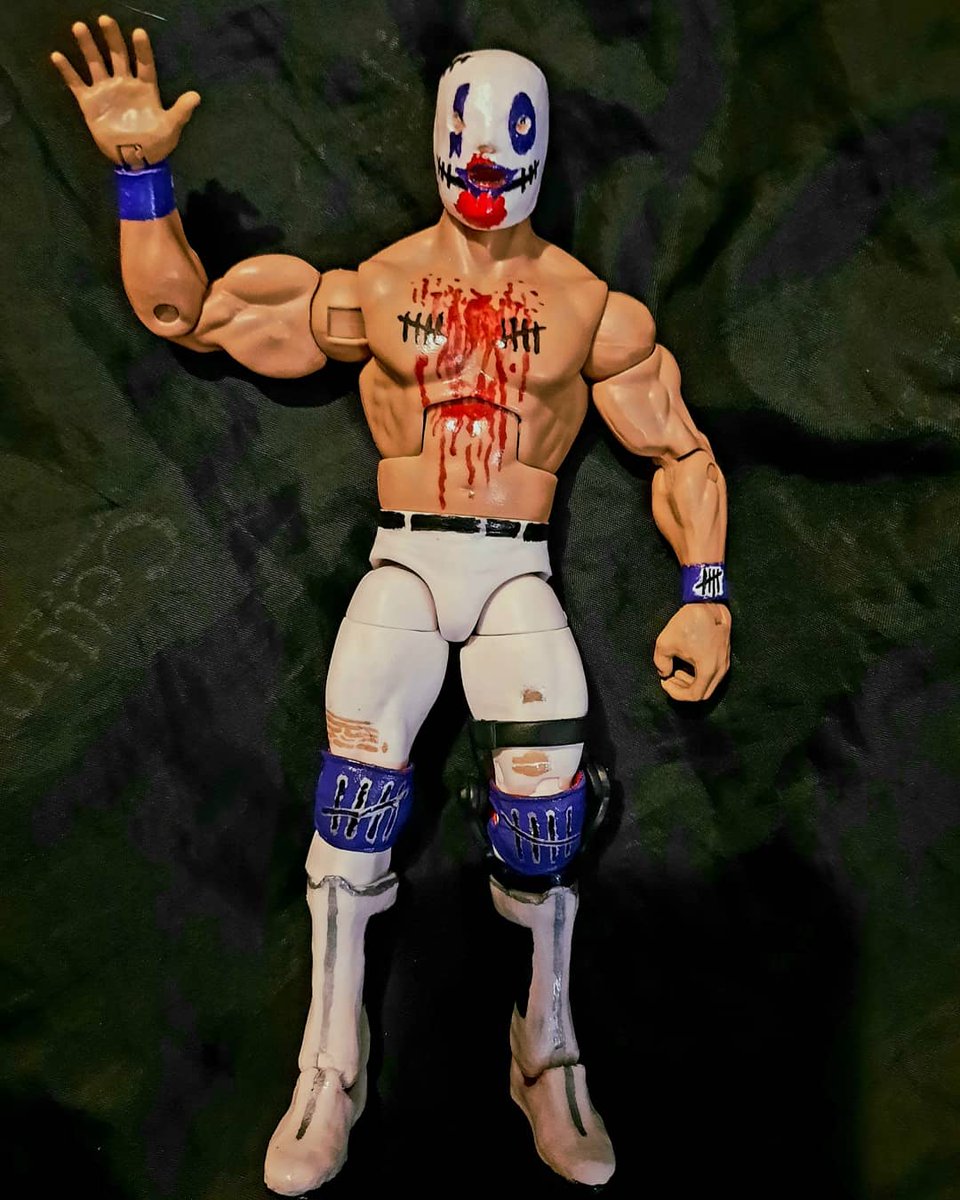 itFigures8's tweet photo. Custom @AEW @Pres10Vance figure from his match against Jack Evans. Its finally complete and I'm extremely proud of how it came out. I hope this thing can make its way around to him one day somehow! #AEW #darkorder #pres10 #joindarkorder #custom #prestonvance #customfigure #fanart https://t.co/C0WZ0C1NcF